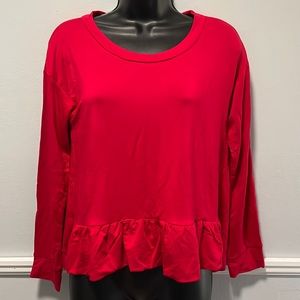 BB Dakota Red Peplum Shirt